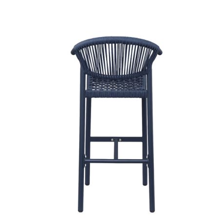 Tabouret de bar ALICANTE d'extérieur - Aluminium bleu foncé, polyéthylène bleu abysse