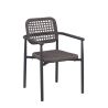 Fauteuil de terrasse SYRACUSE empilable d'extérieur - Aluminium anthracite, textilène anthracite