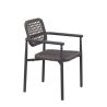 Fauteuil de terrasse SYRACUSE empilable d'extérieur - Aluminium anthracite, textilène anthracite