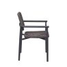 Fauteuil de terrasse SYRACUSE empilable d'extérieur - Aluminium anthracite, textilène anthracite