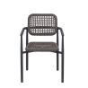 Fauteuil de terrasse SYRACUSE empilable d'extérieur - Aluminium anthracite, textilène anthracite