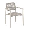 Fauteuil de terrasse SYRACUSE empilable d'extérieur - Aluminium sable, textilène sable