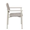 Fauteuil de terrasse SYRACUSE empilable d'extérieur - Aluminium sable, textilène sable