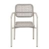 Fauteuil de terrasse SYRACUSE empilable d'extérieur - Aluminium sable, textilène sable