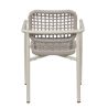 Fauteuil de terrasse SYRACUSE empilable d'extérieur - Aluminium sable, textilène sable