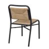 Chaise de terrasse FERNAND empilable d'extérieur - Aluminium noir, polyéthylène paille