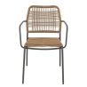 Fauteuil de terrasse JAVEA empilable d'extérieur - Acier anthracite, polyéthylène paille
