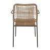 Fauteuil de terrasse JAVEA empilable d'extérieur - Acier anthracite, polyéthylène paille