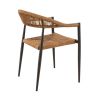 Fauteuil de terrasse AMSTERDAM empilable d'extérieur - Aluminium anthracite, polyéthylène paille