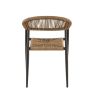 Fauteuil de terrasse AMSTERDAM empilable d'extérieur - Aluminium anthracite, polyéthylène paille