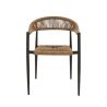 Fauteuil de terrasse AMSTERDAM empilable d'extérieur - Aluminium anthracite, polyéthylène paille