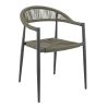 Fauteuil de terrasse AMSTERDAM empilable d'extérieur - Aluminium anthracite, polyéthylène olive