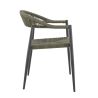 Fauteuil de terrasse AMSTERDAM empilable d'extérieur - Aluminium anthracite, polyéthylène olive