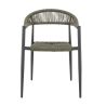 Fauteuil de terrasse AMSTERDAM empilable d'extérieur - Aluminium anthracite, polyéthylène olive