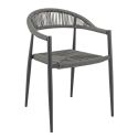 Fauteuil de terrasse AMSTERDAM empilable d'extérieur - Aluminium anthracite, polyéthylène anthracite