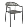 Fauteuil de terrasse AMSTERDAM empilable d'extérieur - Aluminium anthracite, polyéthylène anthracite