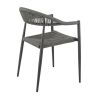 Fauteuil de terrasse AMSTERDAM empilable d'extérieur - Aluminium anthracite, polyéthylène anthracite