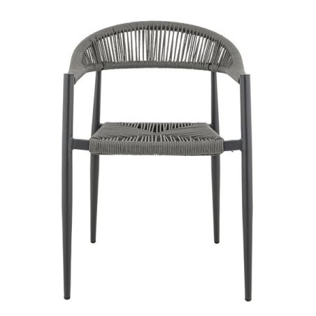 Fauteuil de terrasse AMSTERDAM empilable d'extérieur - Aluminium anthracite, polyéthylène anthracite
