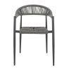 Fauteuil de terrasse AMSTERDAM empilable d'extérieur - Aluminium anthracite, polyéthylène anthracite