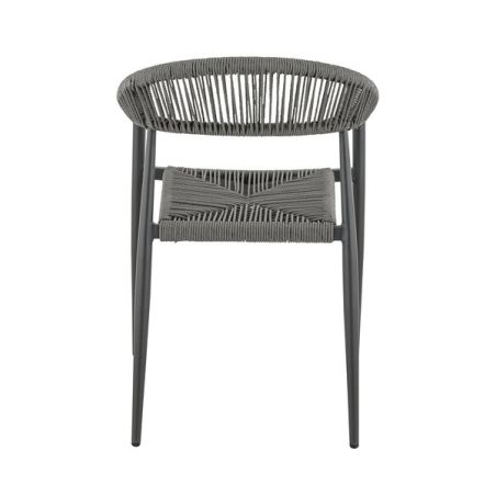 Fauteuil de terrasse AMSTERDAM empilable d'extérieur - Aluminium anthracite, polyéthylène anthracite