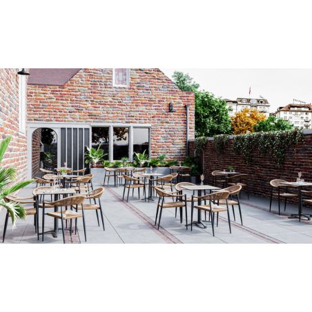 Fauteuil de terrasse AMSTERDAM empilable d'extérieur - Aluminium anthracite, polyéthylène anthracite