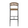 Tabouret de bar BREDA d'extérieur - Aluminium anthracite, polyéthylène paille