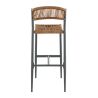 Tabouret de bar BREDA d'extérieur - Aluminium anthracite, polyéthylène paille