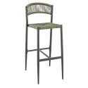 Tabouret de bar BREDA d'extérieur - Aluminium anthracite, polyéthylène olive