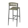 Tabouret de bar BREDA d'extérieur - Aluminium anthracite, polyéthylène olive