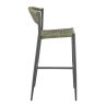 Tabouret de bar BREDA d'extérieur - Aluminium anthracite, polyéthylène olive