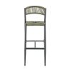 Tabouret de bar BREDA d'extérieur - Aluminium anthracite, polyéthylène olive