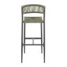 Tabouret de bar BREDA d'extérieur - Aluminium anthracite, polyéthylène olive