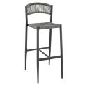 Tabouret de bar BREDA d'extérieur - Aluminium anthracite, polyéthylène anthracite