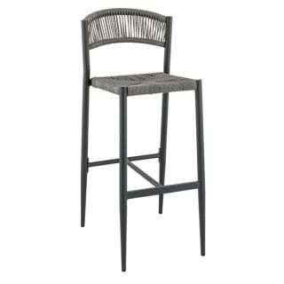Tabouret de bar BREDA d'extérieur - Aluminium anthracite, polyéthylène anthracite