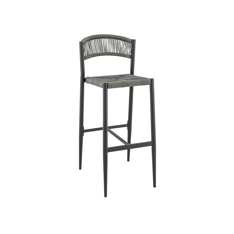 Tabouret de bar BREDA d'extérieur - Aluminium anthracite, polyéthylène anthracite