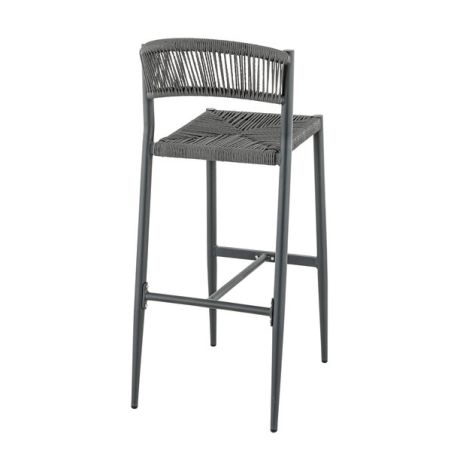 Tabouret de bar BREDA d'extérieur - Aluminium anthracite, polyéthylène anthracite