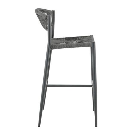 Tabouret de bar BREDA d'extérieur - Aluminium anthracite, polyéthylène anthracite