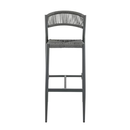Tabouret de bar BREDA d'extérieur - Aluminium anthracite, polyéthylène anthracite