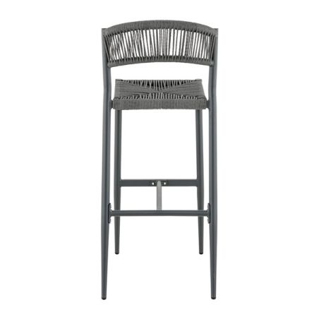 Tabouret de bar BREDA d'extérieur - Aluminium anthracite, polyéthylène anthracite