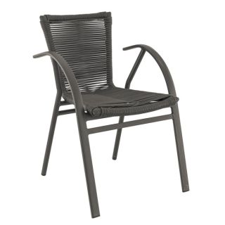 Fauteuil de terrasse ST RAPHAËL empilable d'extérieur - Aluminium anthracite, TPU anthracite