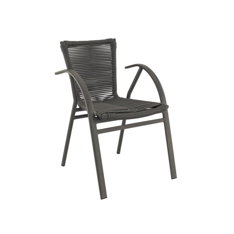 Fauteuil de terrasse ST RAPHAËL empilable d'extérieur - Aluminium anthracite, TPU anthracite