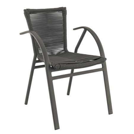 Fauteuil de terrasse ST RAPHAËL empilable d'extérieur - Aluminium anthracite, TPU anthracite