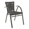 Fauteuil de terrasse ST RAPHAËL empilable d'extérieur - Aluminium anthracite, TPU anthracite