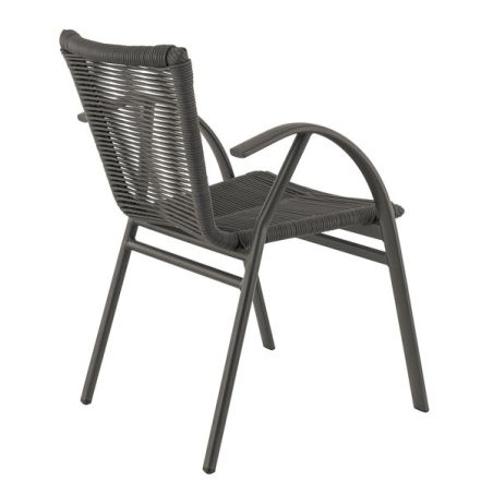 Fauteuil de terrasse ST RAPHAËL empilable d'extérieur - Aluminium anthracite, TPU anthracite