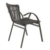 Fauteuil de terrasse ST RAPHAËL empilable d'extérieur - Aluminium anthracite, TPU anthracite