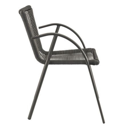 Fauteuil de terrasse ST RAPHAËL empilable d'extérieur - Aluminium anthracite, TPU anthracite