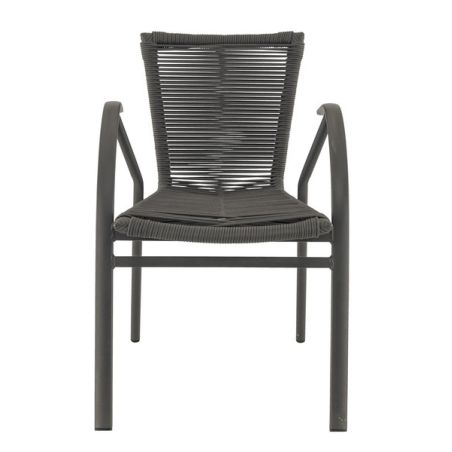 Fauteuil de terrasse ST RAPHAËL empilable d'extérieur - Aluminium anthracite, TPU anthracite