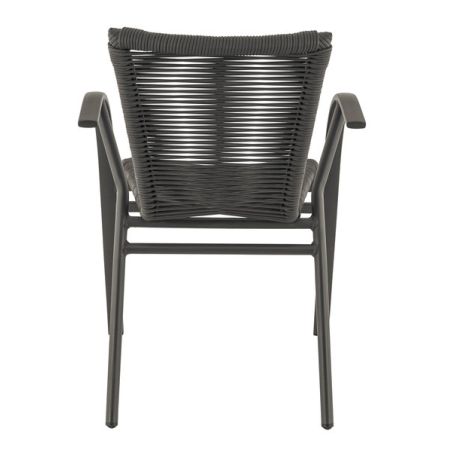 Fauteuil de terrasse ST RAPHAËL empilable d'extérieur - Aluminium anthracite, TPU anthracite