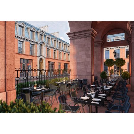 Fauteuil de terrasse ST RAPHAËL empilable d'extérieur - Aluminium anthracite, TPU anthracite