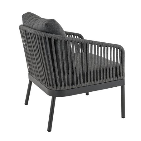 Salon (set) CADIX d'extérieur - Aluminium anthracite, textilène - PES anthracite